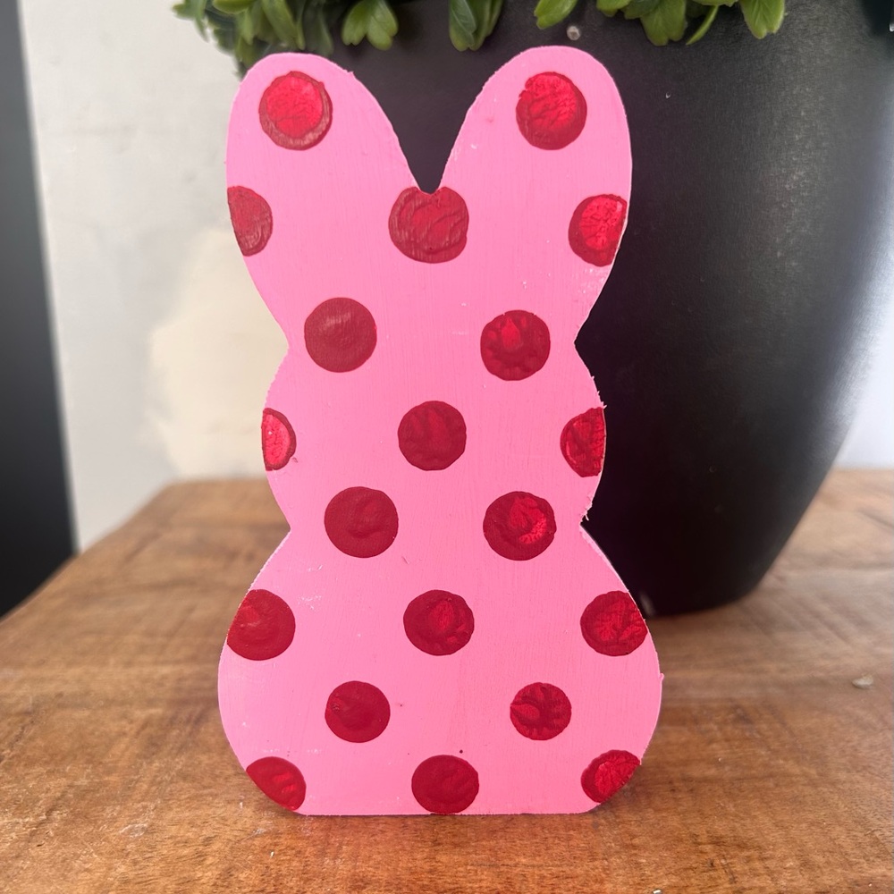 Pink Polka Dot Bunny Decor